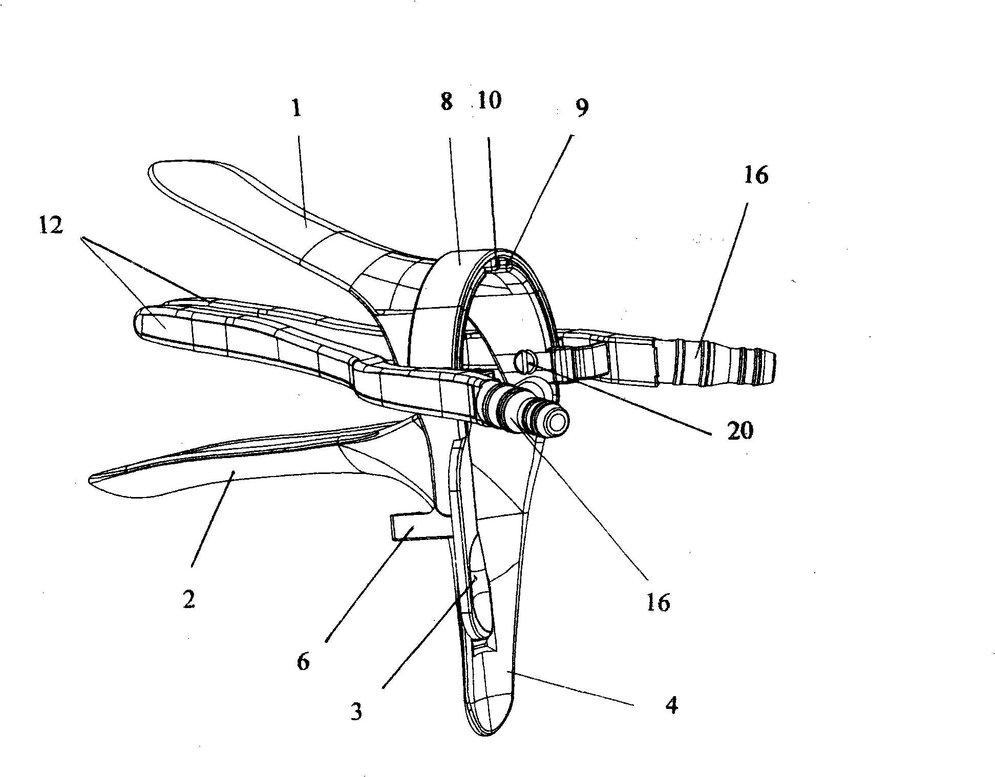 Vaginal dilator with double side wings