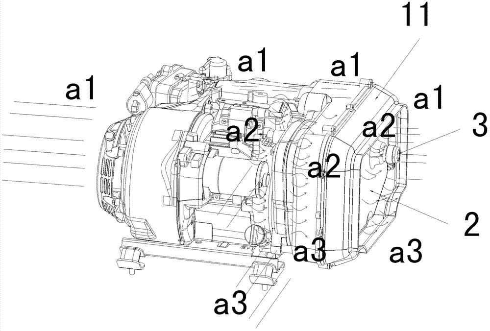 Ventilated cooling device of digital generating set