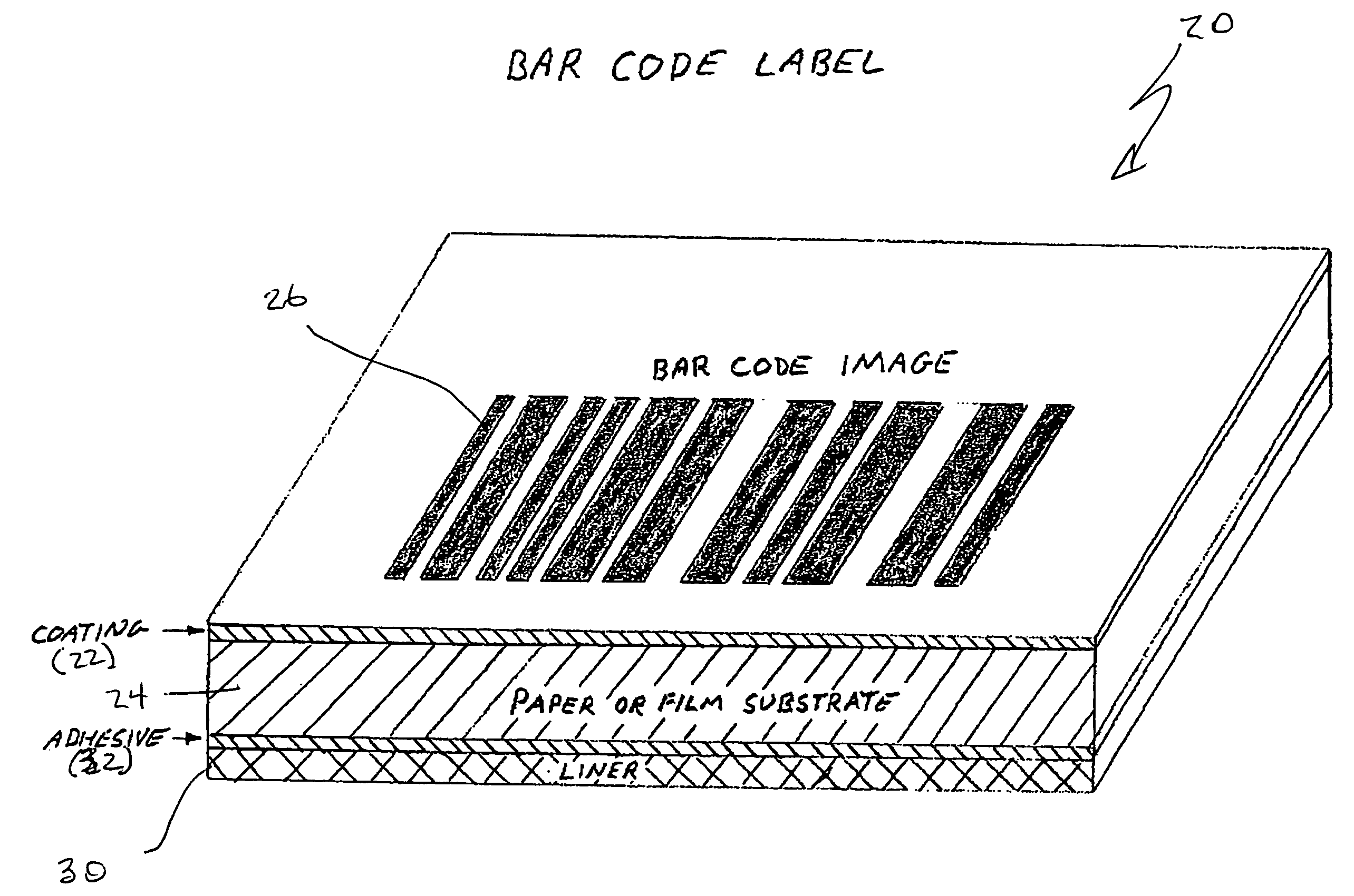 Method for making and a business form having printed bar codes on a coated substrate