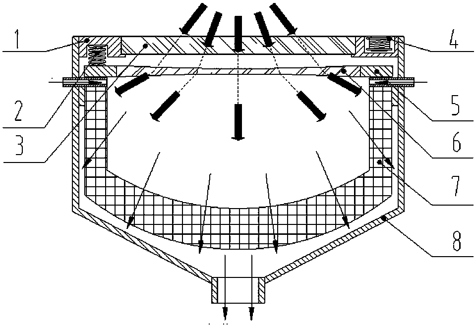 Solarenergy heat absorber with built-in lens capable of moving in reciprocating mode in axial direction