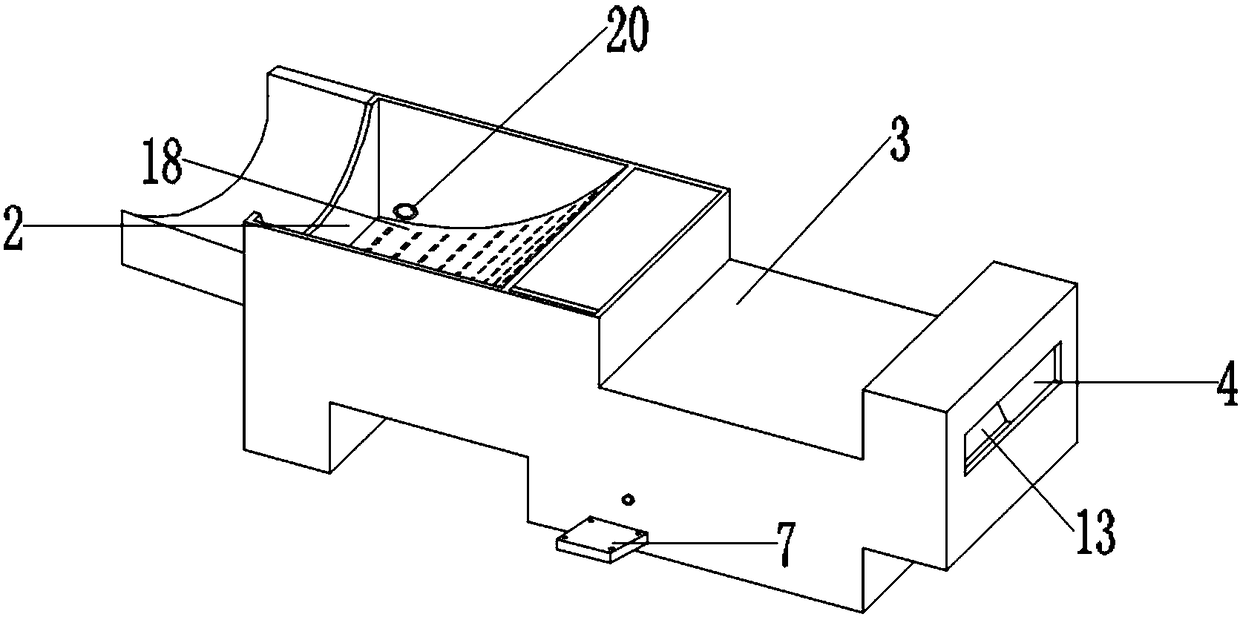 Inclined plate sedimentation tank with bottom cavity sludge scraping function