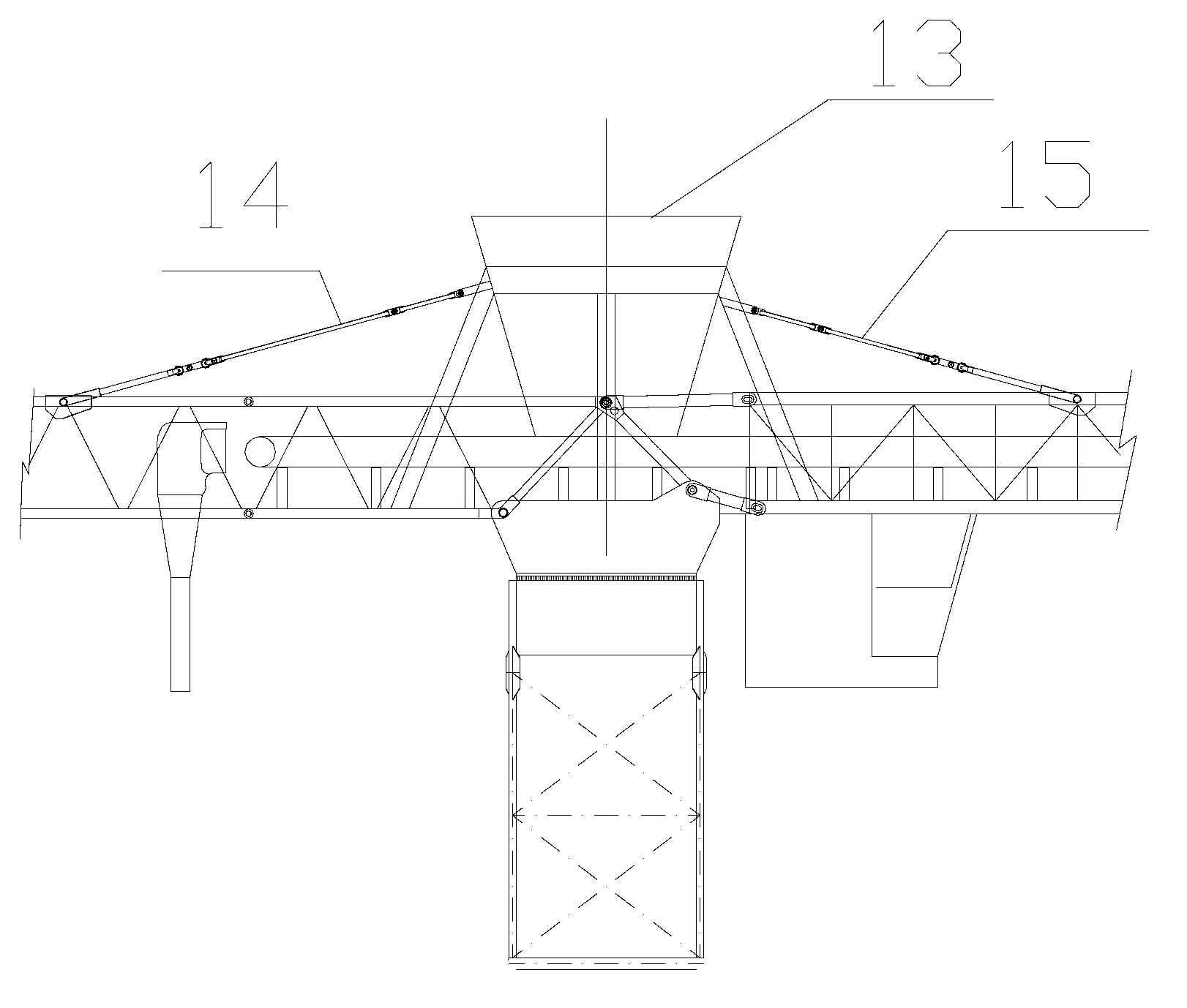 Multi-functional material conveying, distributing and hoisting equipment