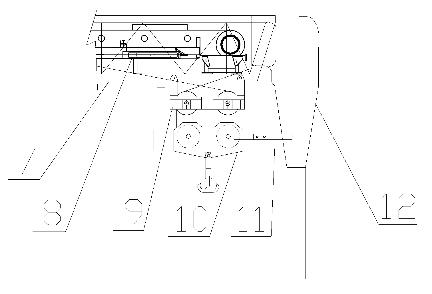 Multi-functional material conveying, distributing and hoisting equipment