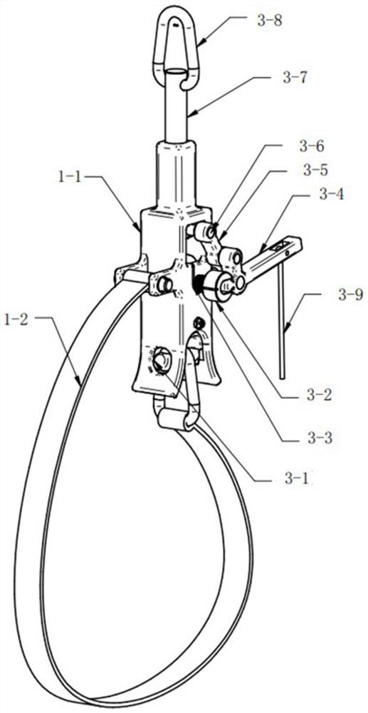 High-altitude automatic unhooking device for hoisting electric power iron tower