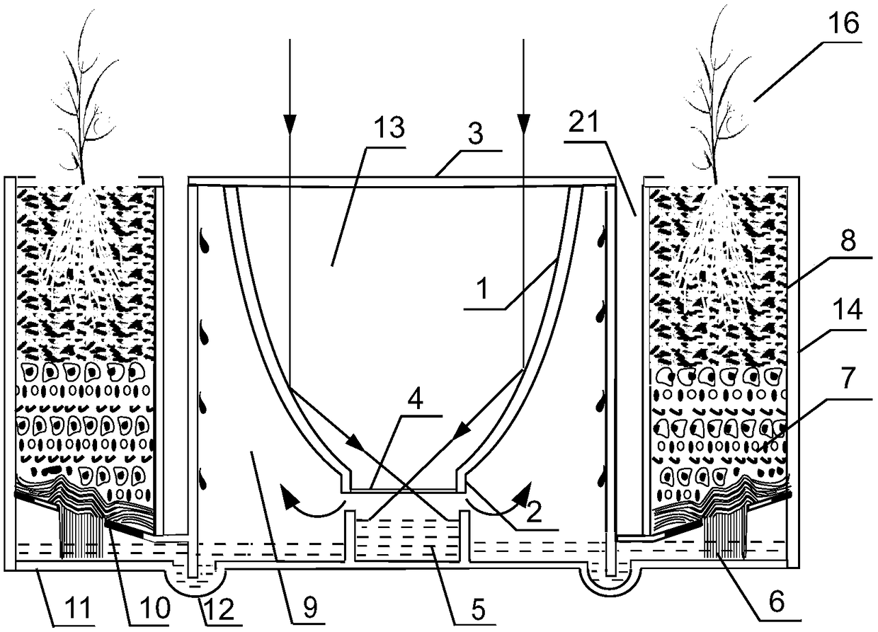 Solar energy self-produced fresh water planting device capable of using seawater for direct irrigation