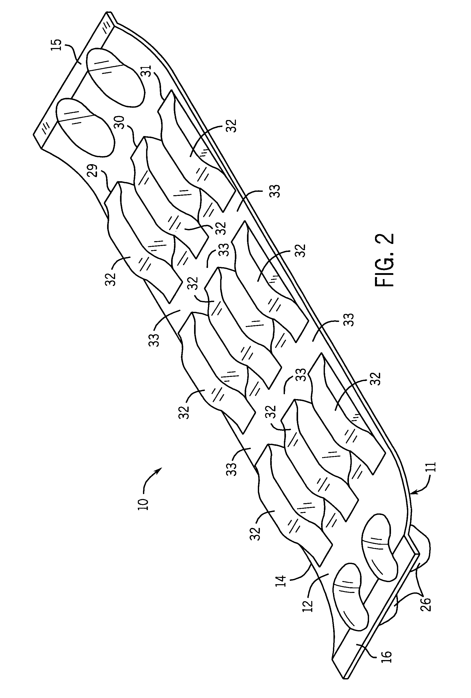 Two-sided roll support with multiple ribs