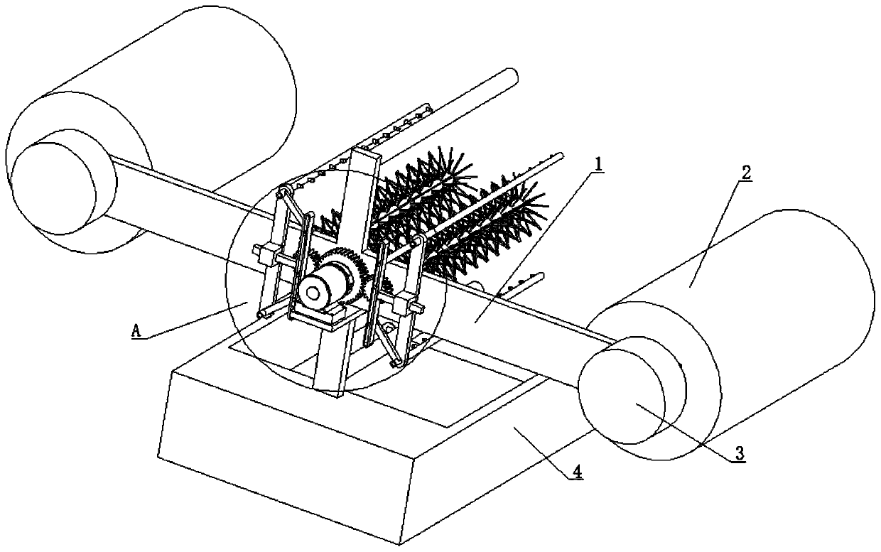 Cloth roll spraying cleaning device