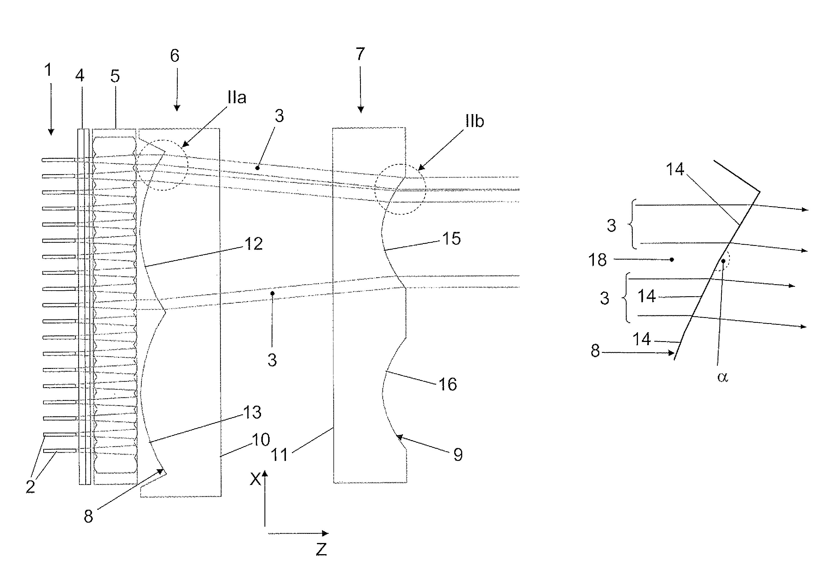 Device for shaping laser radiation