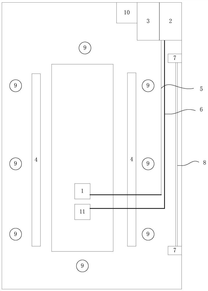 Sewage discharging and purifying system for garbage temporary storage area of garbage transfer station and method thereof