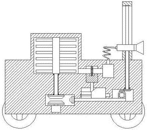 Garden pesticide spraying device having height adjusting function