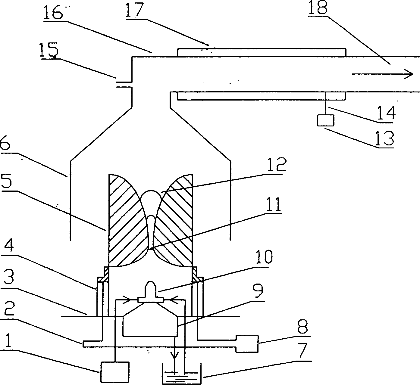 Slide arc discharging plasma device for organic waste water treatment