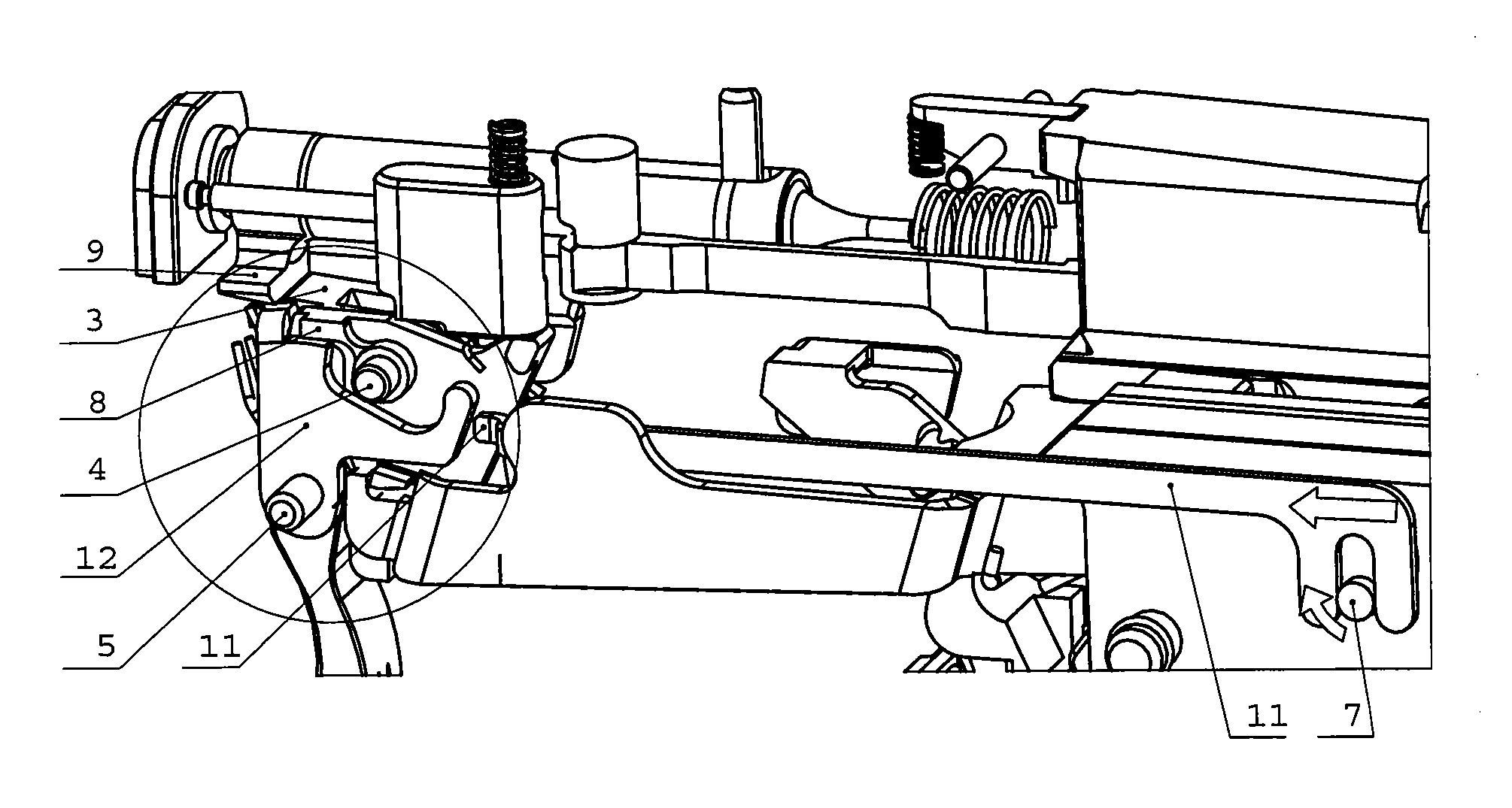 Mechanism for the disassembly of a handgun without triggering