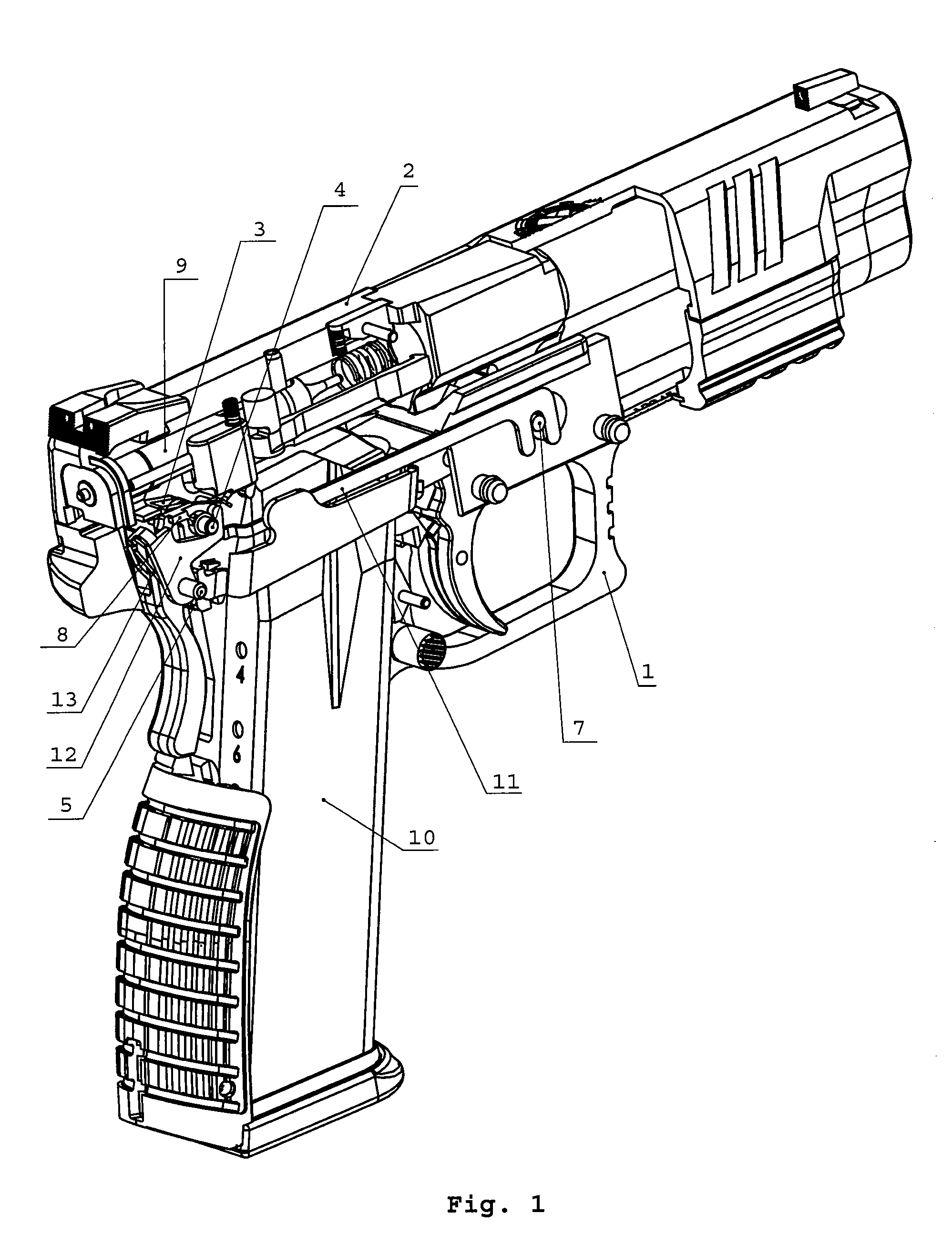 Mechanism for the disassembly of a handgun without triggering