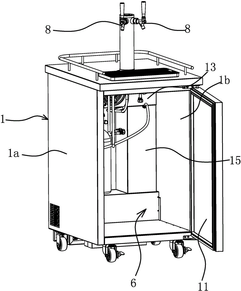 Dual cooling type draught beer machine