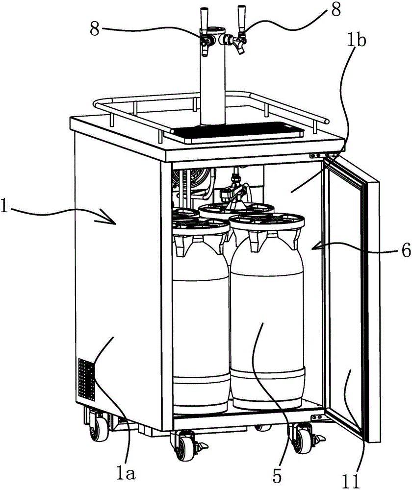 Dual cooling type draught beer machine