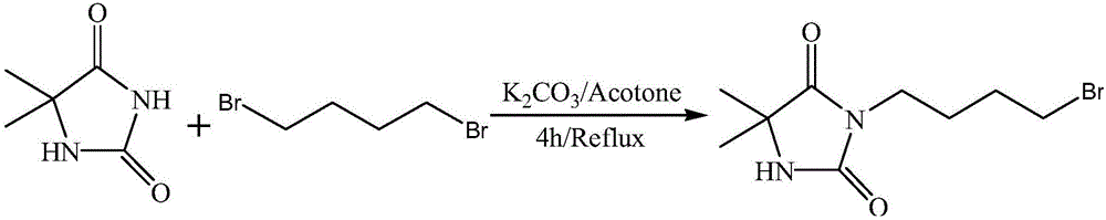 3-bromobutyl-5,5-dimethylhydantoin and preparation method thereof