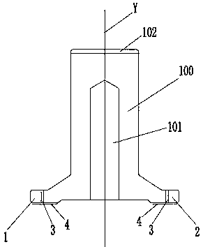 A toe-shaped track beam and a straddle-type monorail transit system