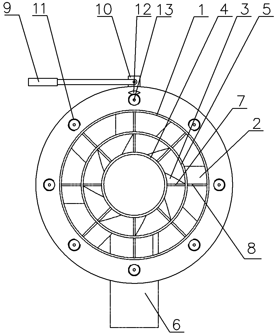 Spiral-flow type dilution mixer with adjustable blades for gas drainage