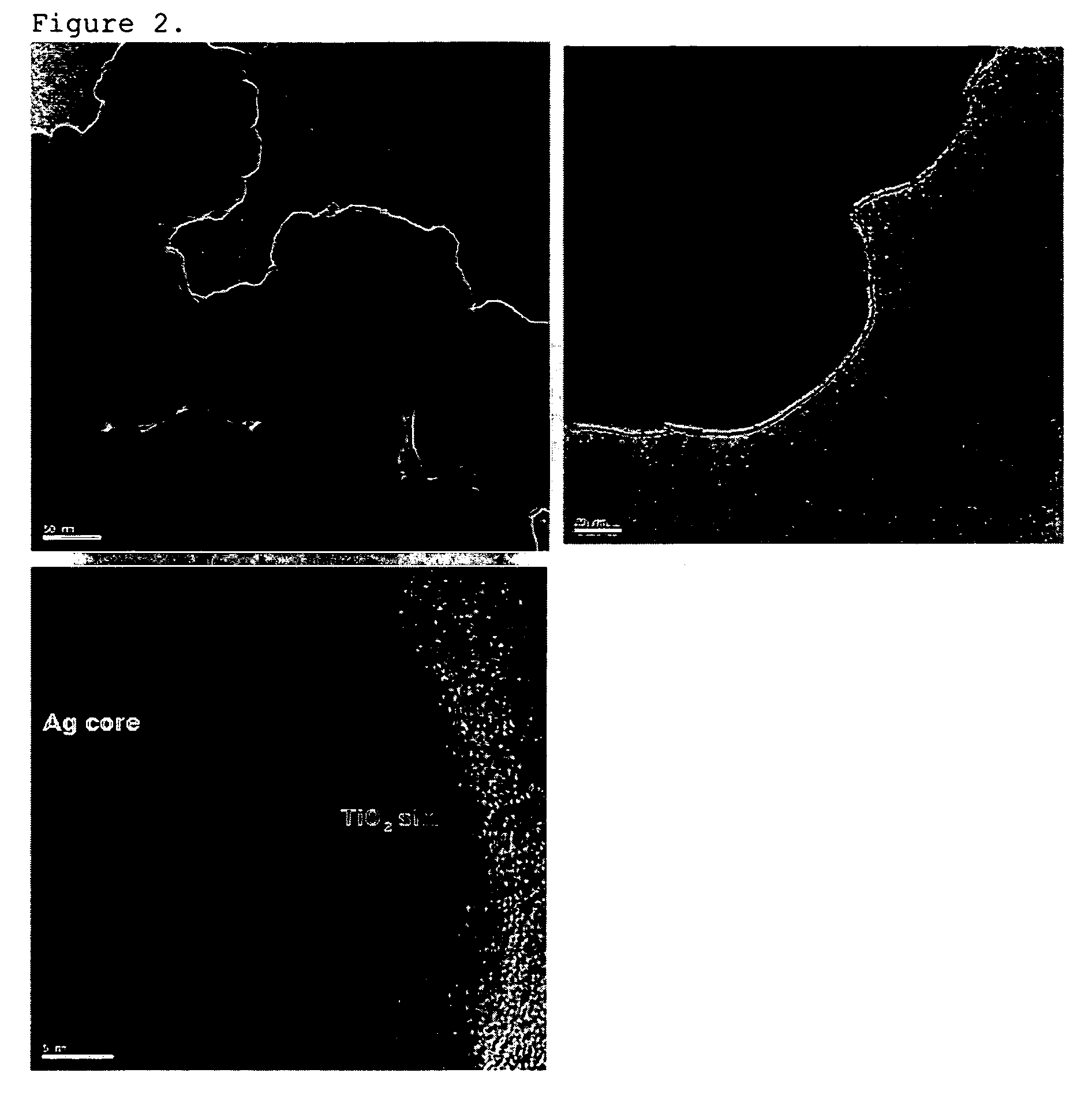 Core-shell type nanoparticles comprising metal cores and crystalline shells of metal oxide or metalloid oxide