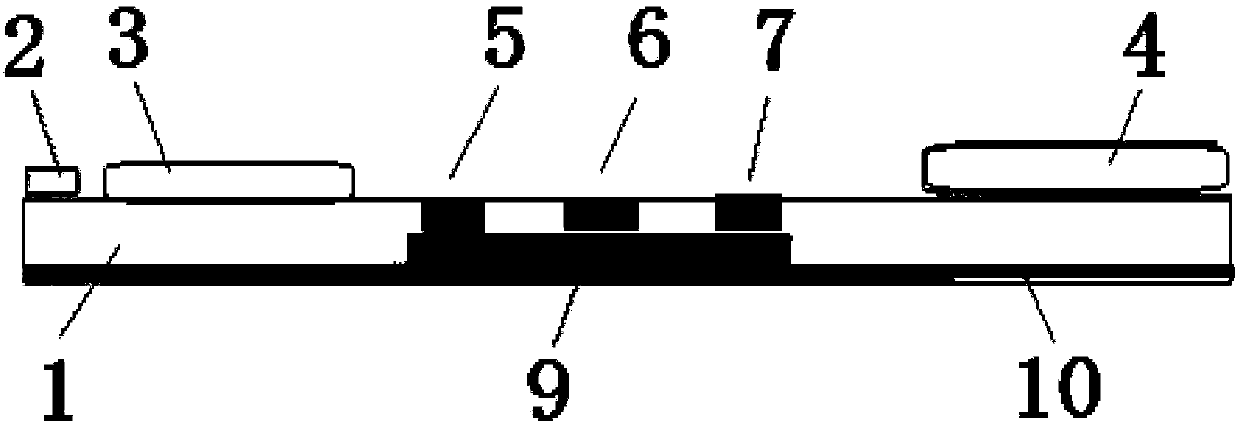 Carbon nanotube composite modified capacitance resistance type immune test strip and preparation method thereof