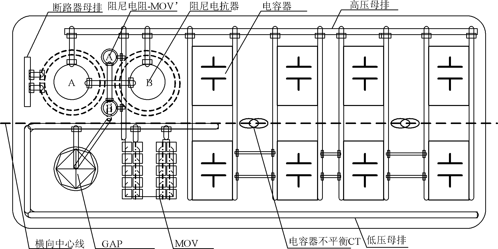 Capacitor platform for series compensator