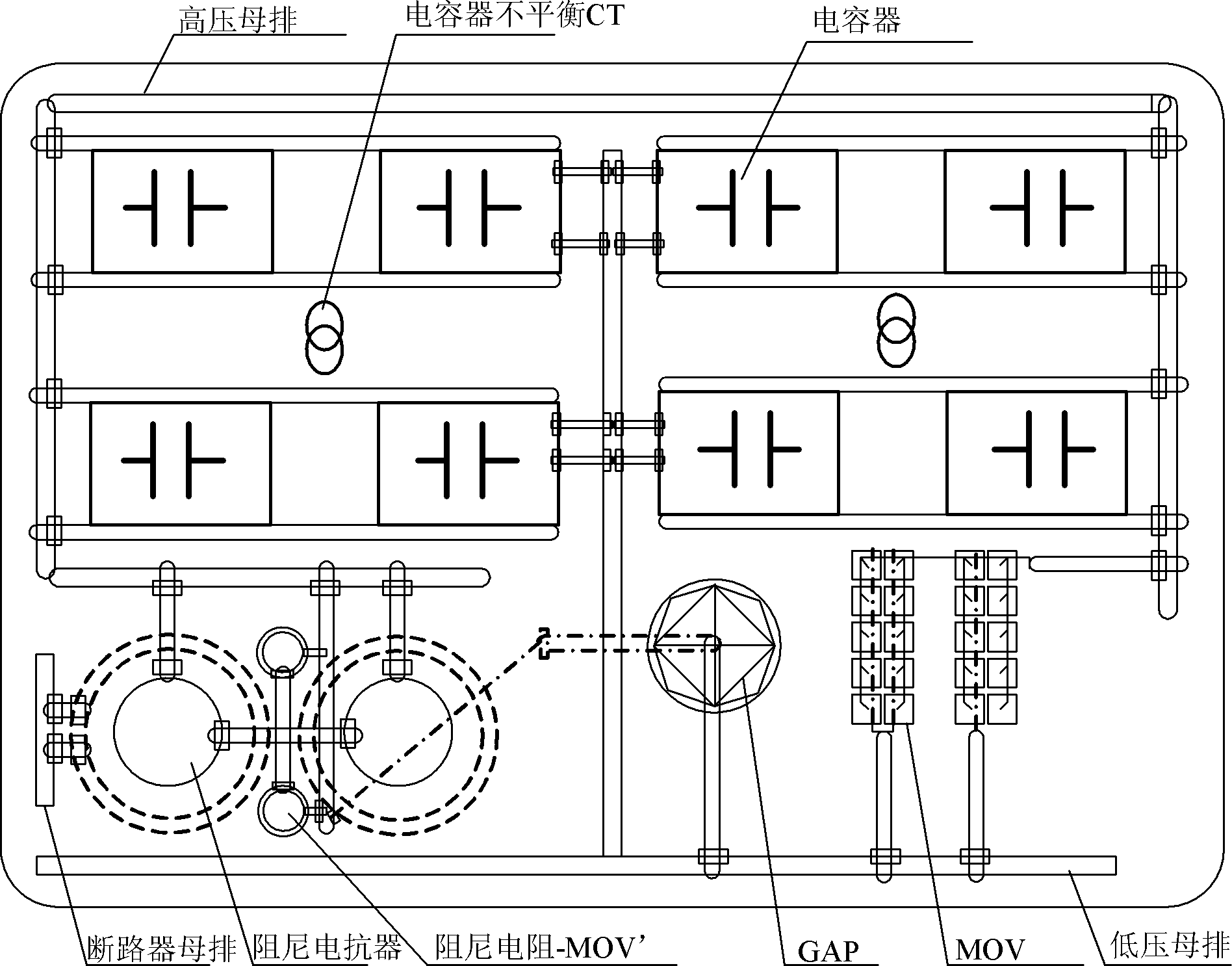 Capacitor platform for series compensator