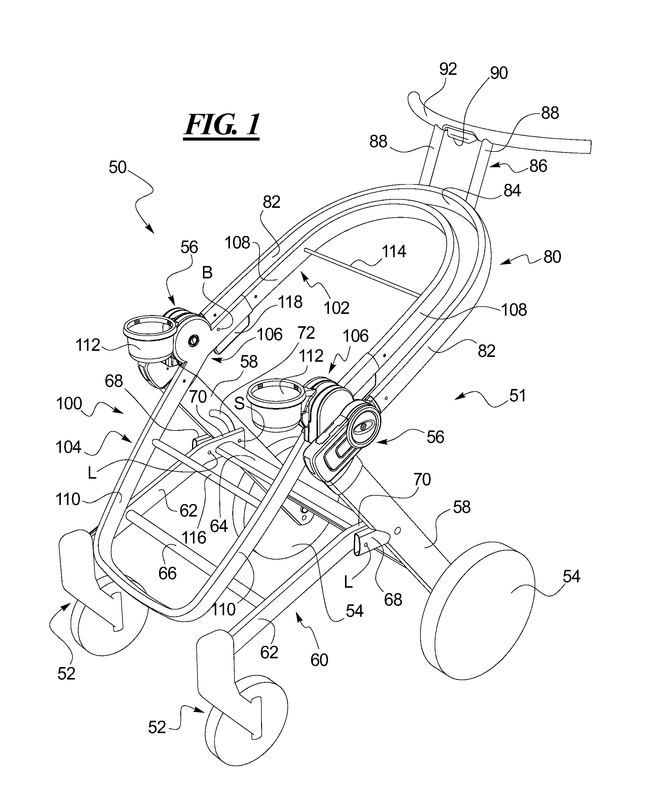 Foldable Stroller and Fold Interlock Mechanism