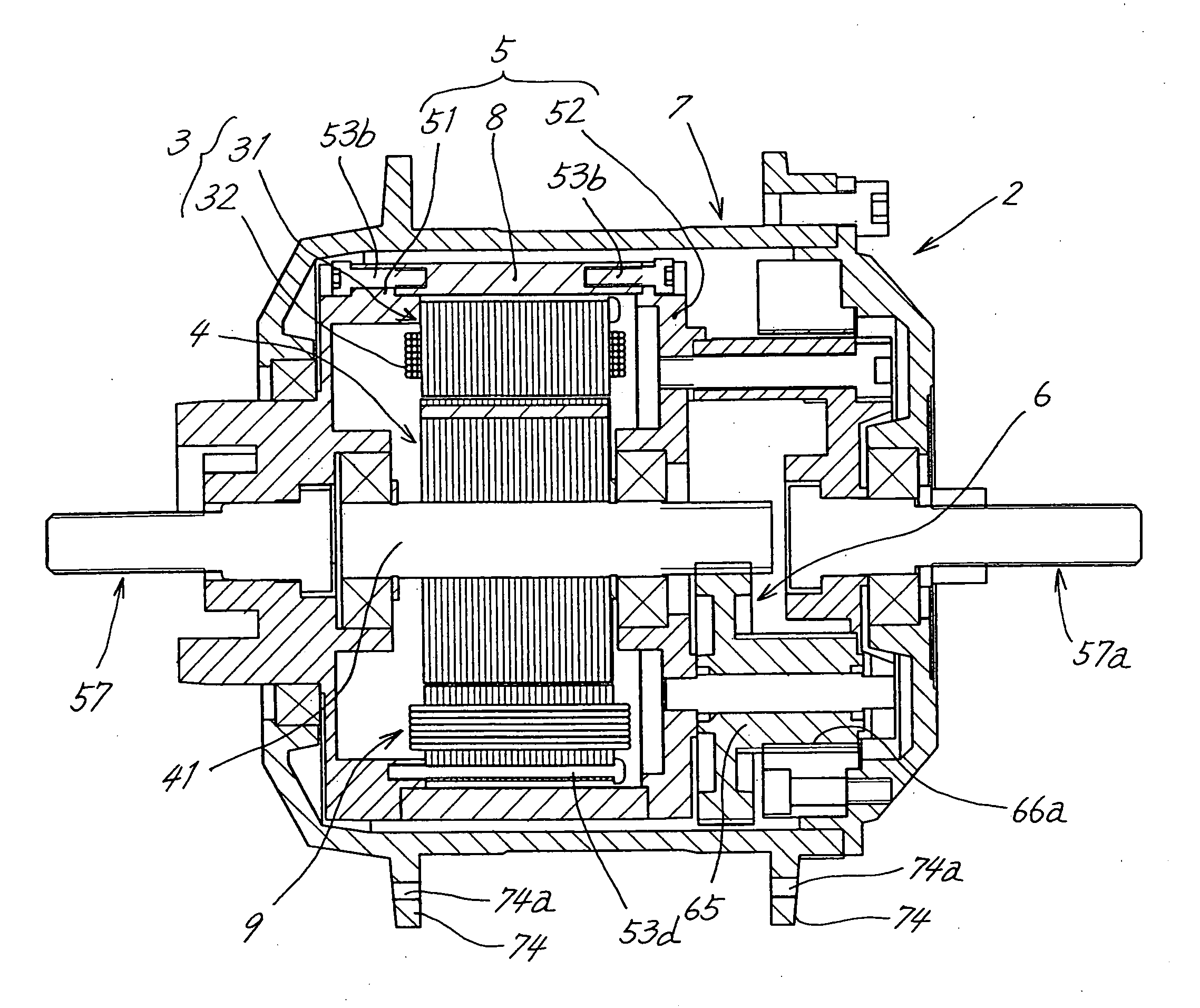 Hub unit for use in electrically movable wheels and vehicle comprising the hub unit