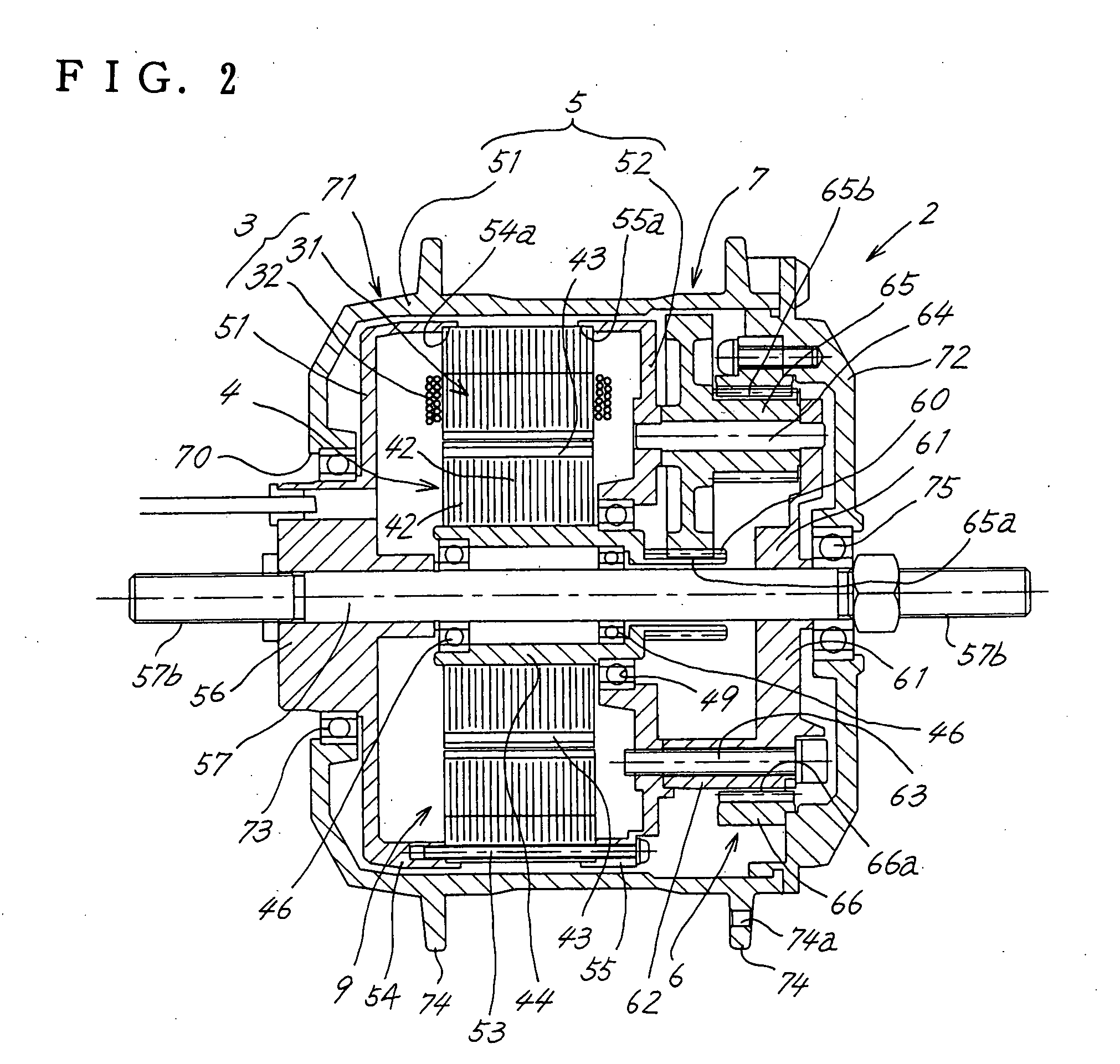 Hub unit for use in electrically movable wheels and vehicle comprising the hub unit