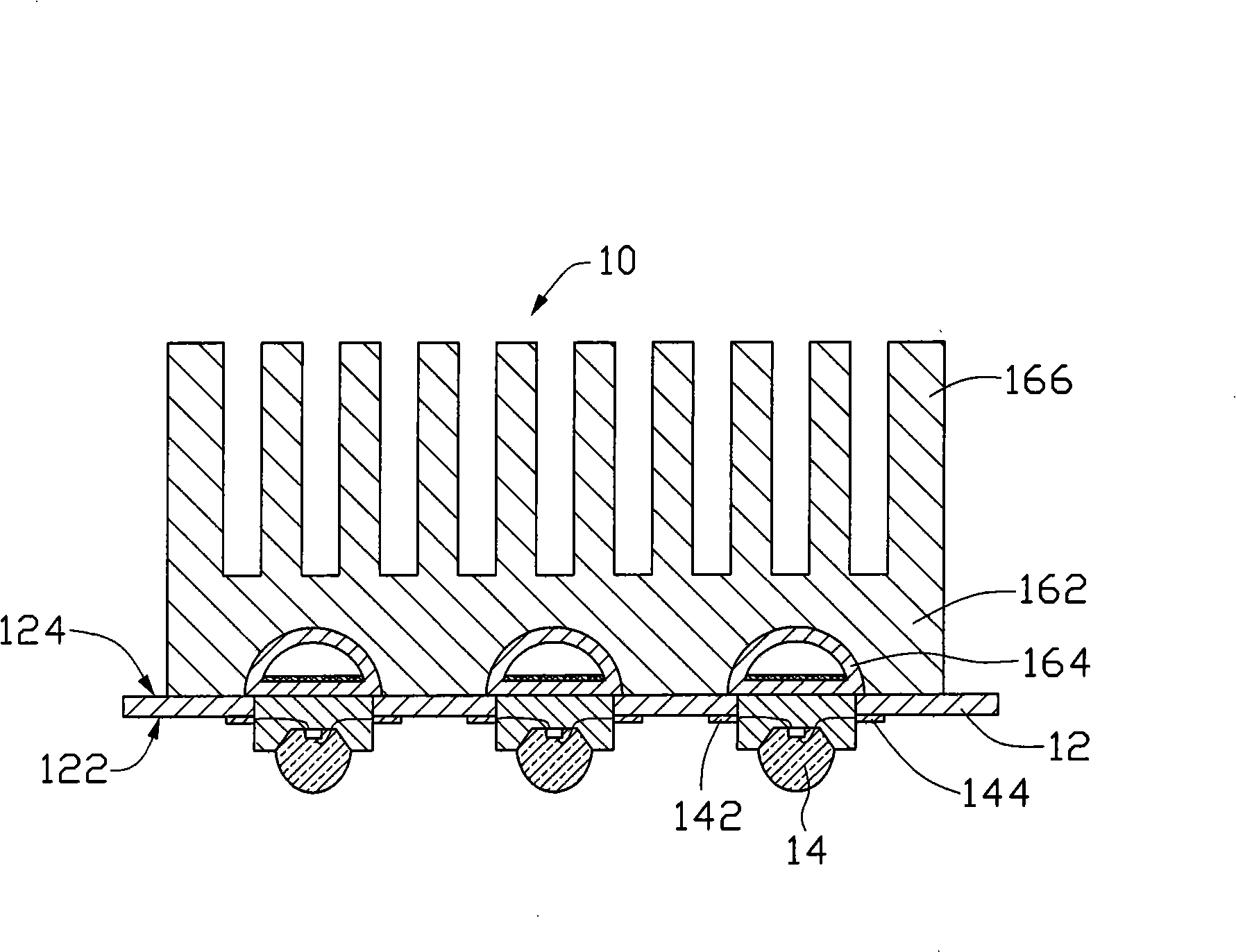 Light source module group with excellent heat dispersion performance