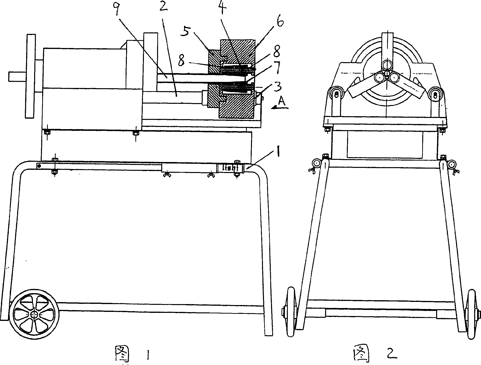 Pipeline thread rolling and processing method and roll machine