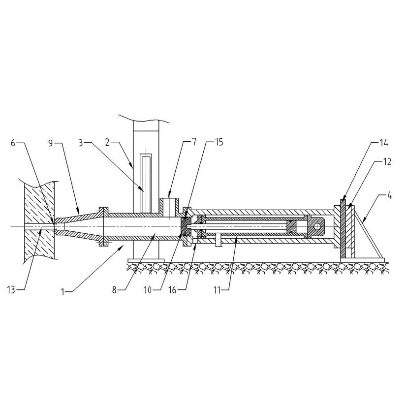 Clay gun plugging machine of smelting furnace for oxygen-enriched smelting