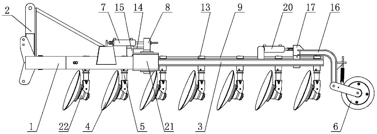 Horizontal swing type reversible disc plow