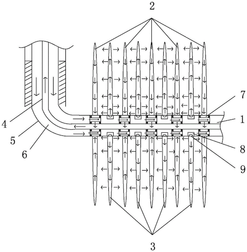 Inter-crack space synchronous water injection-oil extraction method of multistage fracturing horizontal well