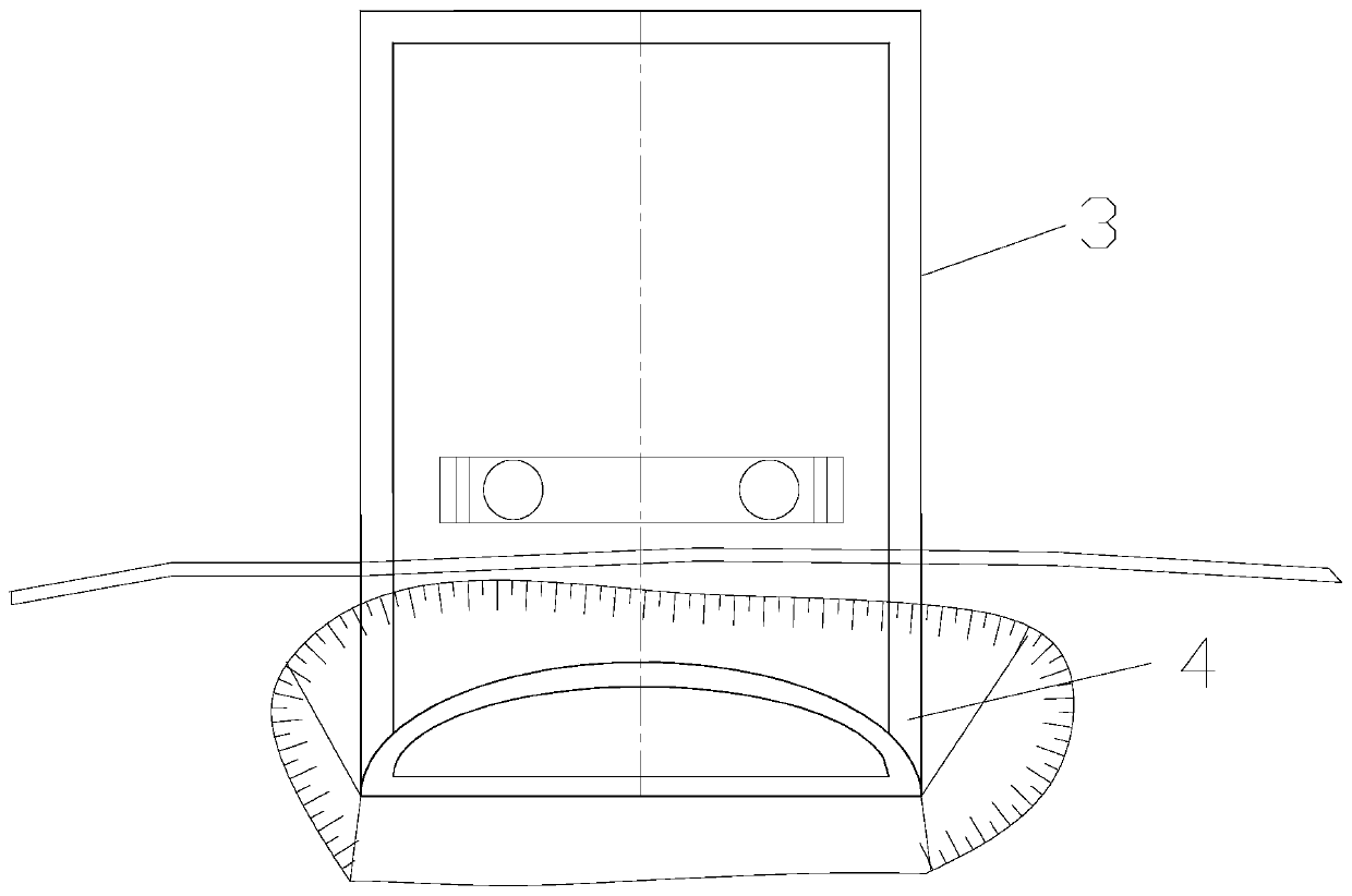 Large-section inclined tunnel abutment structure for arch bridge and its construction method