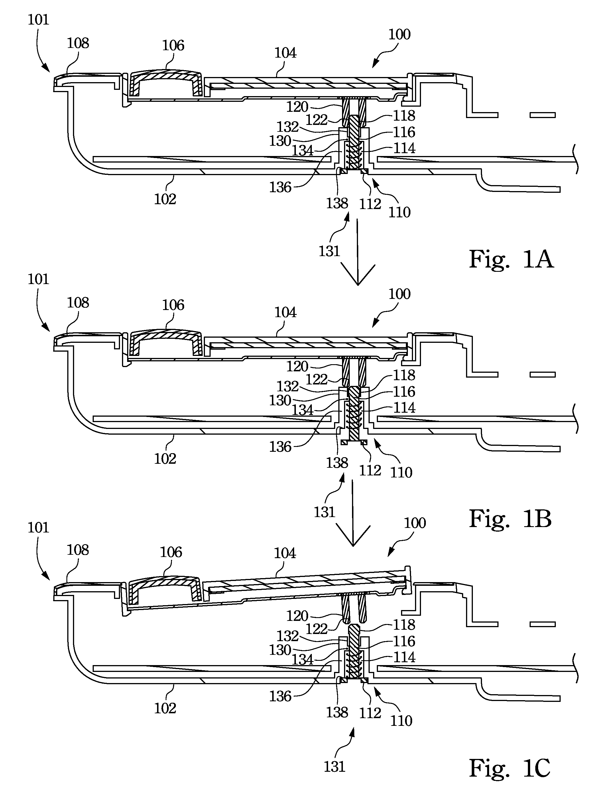 Fixation and Ejection Mechanism of Touchpad Module and Method of Releasing Touchpad Module