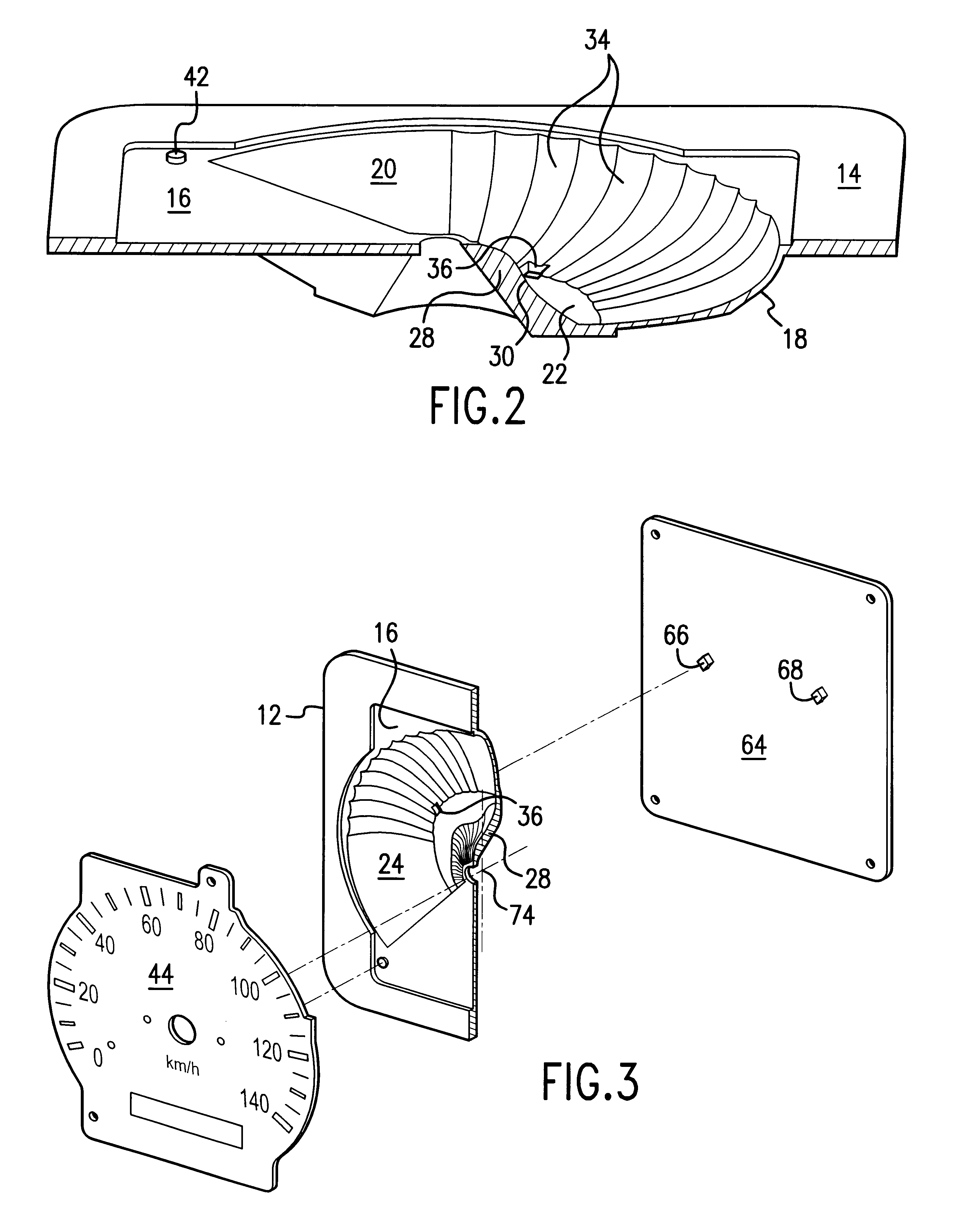 Instrument cluster reflector