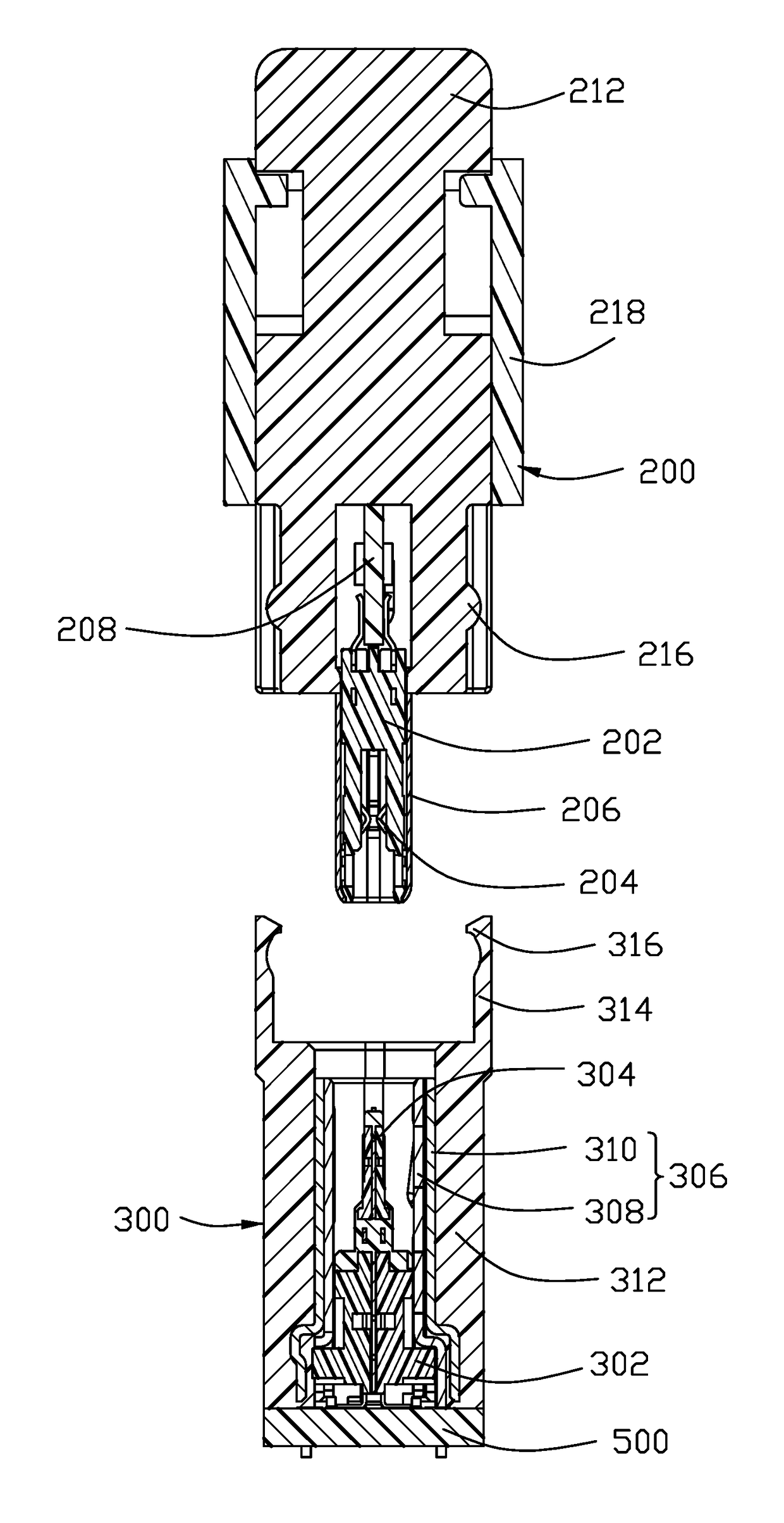 Electrical connector assembly with locking structures thereof