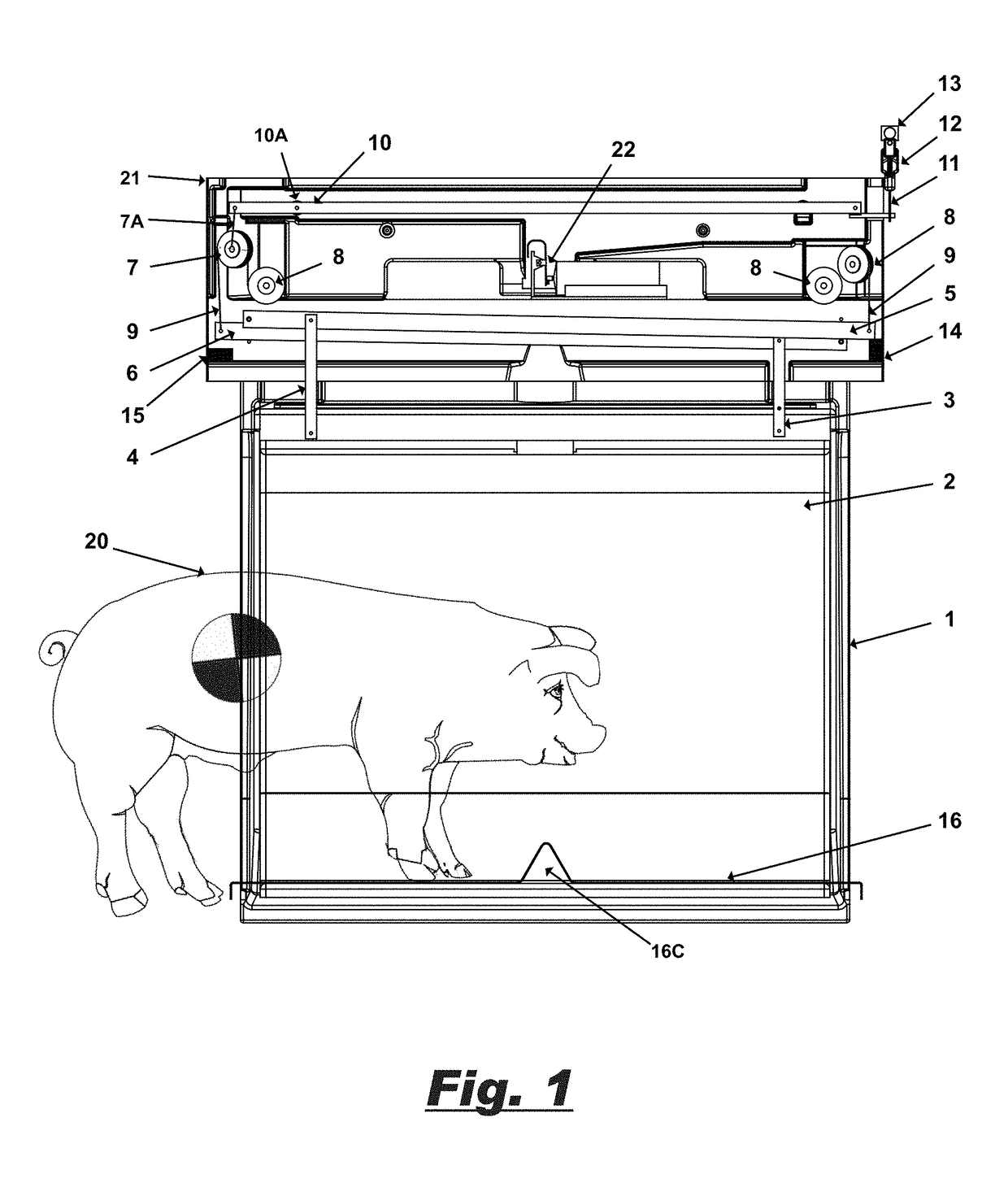 Weight activated animal marking scale