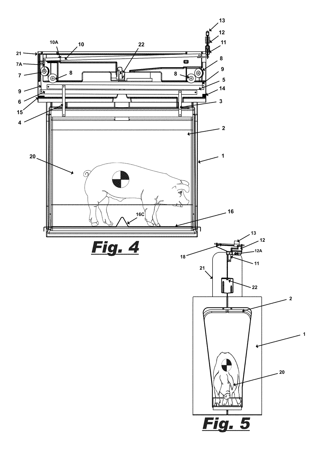 Weight activated animal marking scale