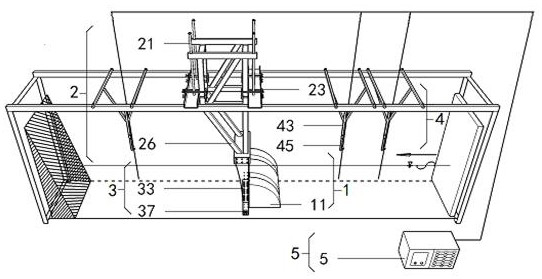 A measuring device for wave-absorbing performance of comb-type hollow embankment in test tank