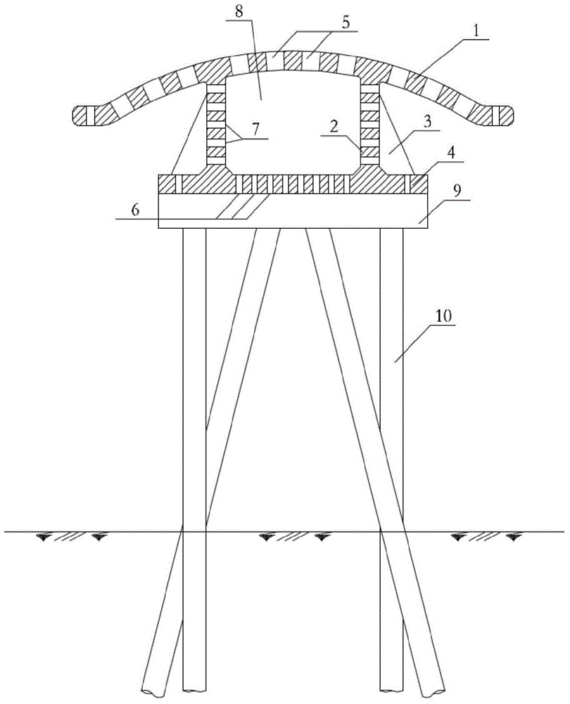 π-type pile foundation permeable breakwater with circular arc plate and its design method