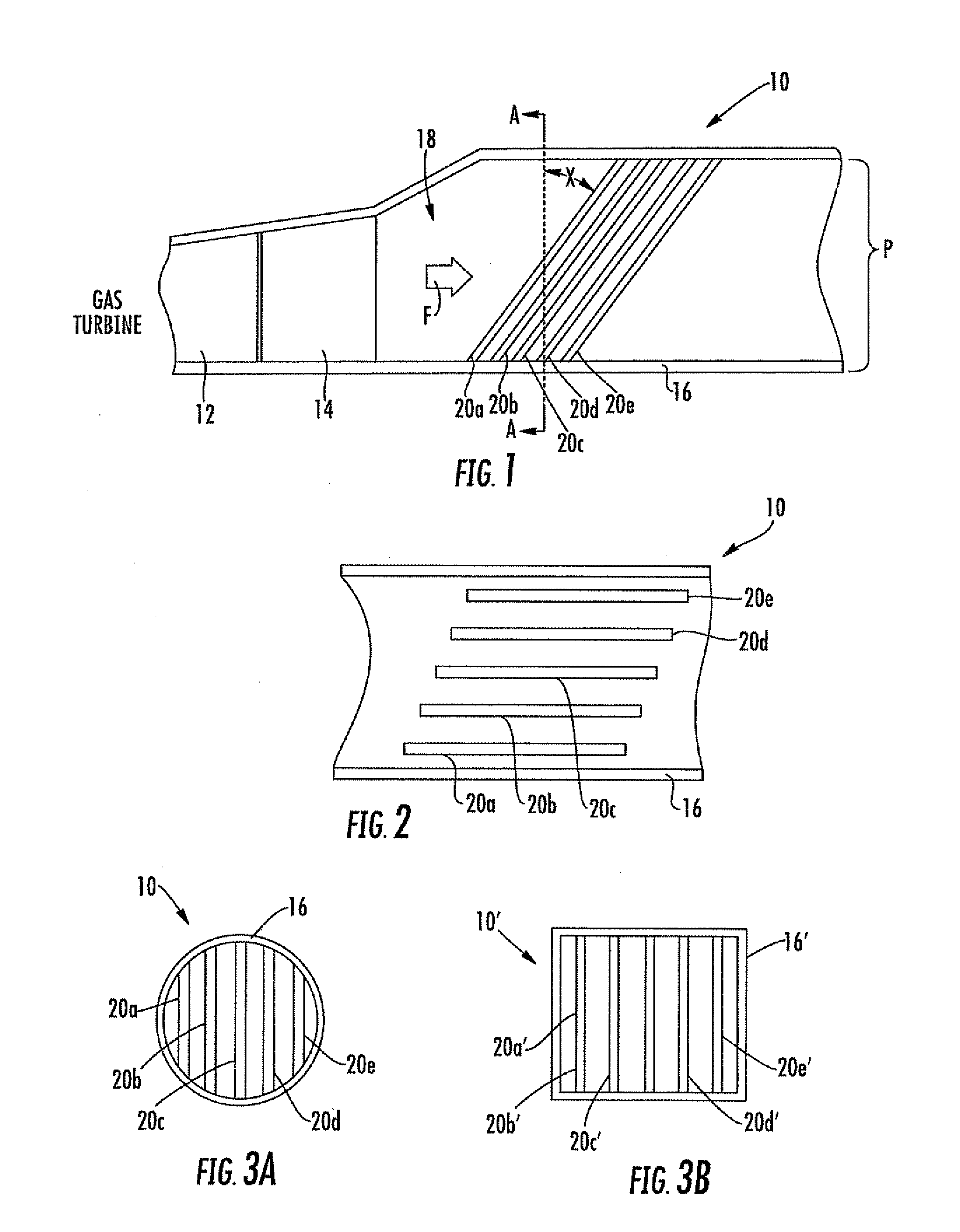 Gas turbine exhaust sound suppressor and associated methods