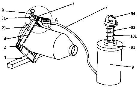 Rotary water spraying type glass bottle punching auxiliary clamping support