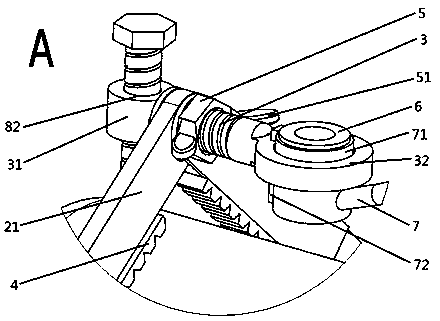 Rotary water spraying type glass bottle punching auxiliary clamping support