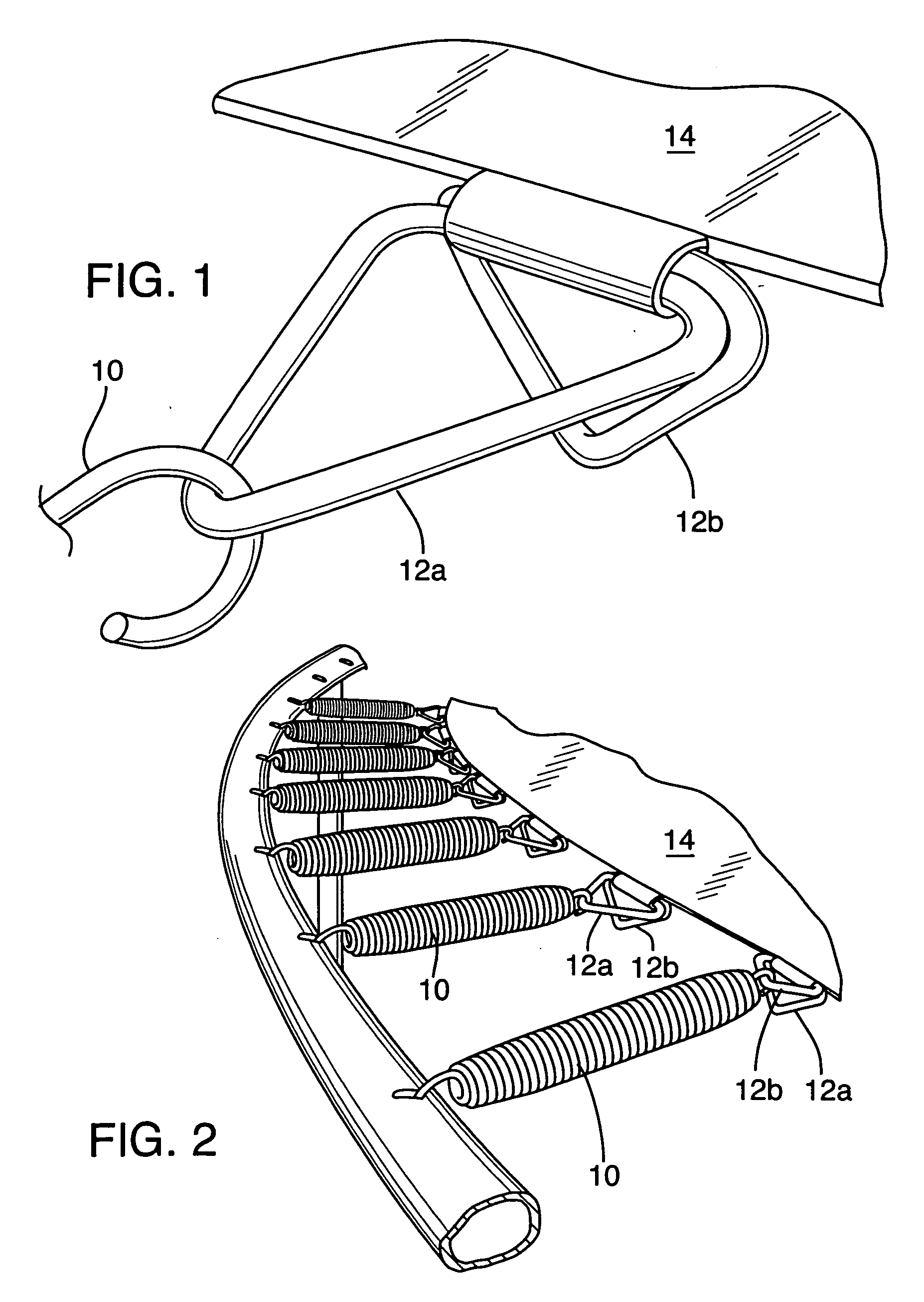 Trampoline system with systematically phased spring elements