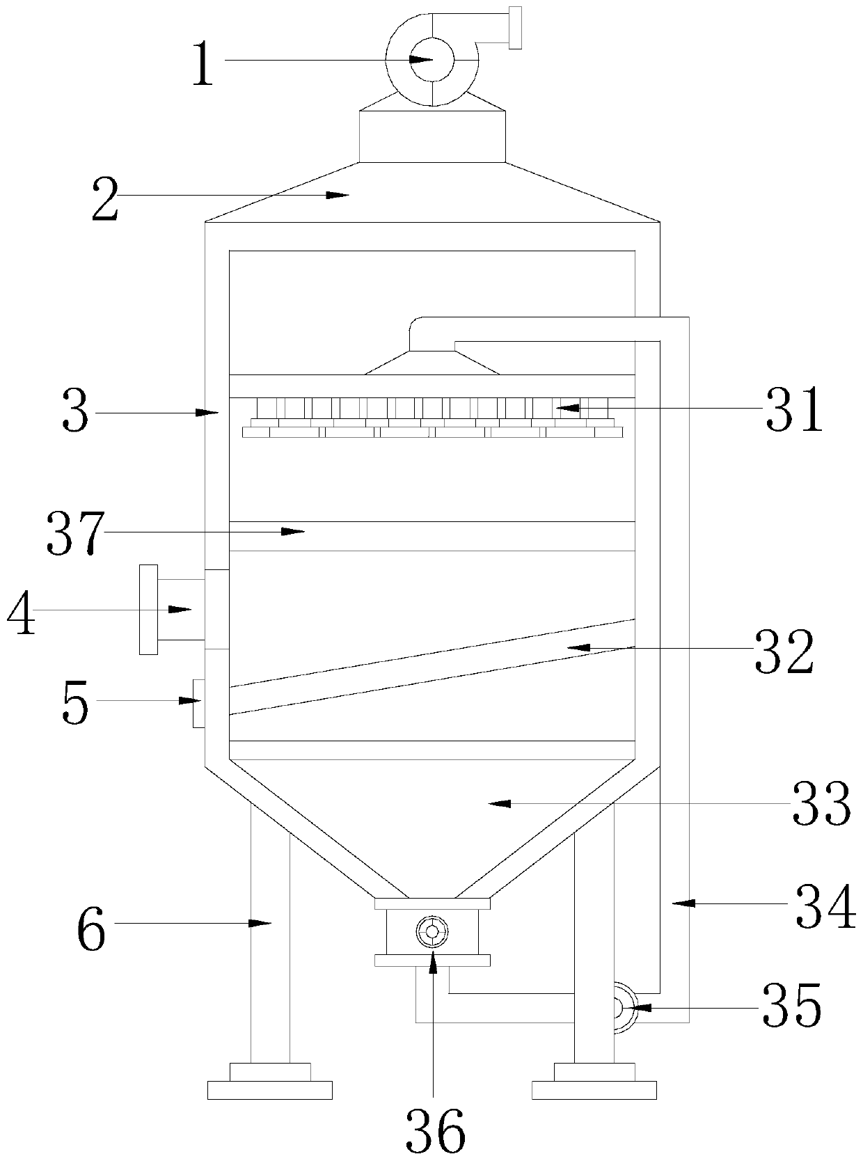 White smoke removal equipment for flue gas from exhaust chimney of chemical plant