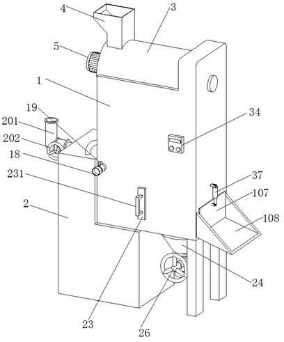 Raw material wheat cleaning device for flour processing