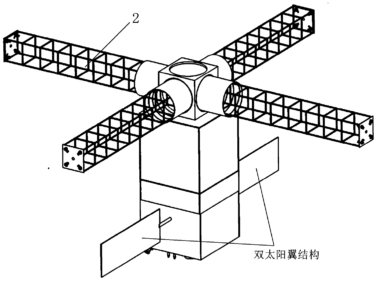 Stationary orbit ultra-large type assemblable satellite platform configuration and on-orbit assembly method