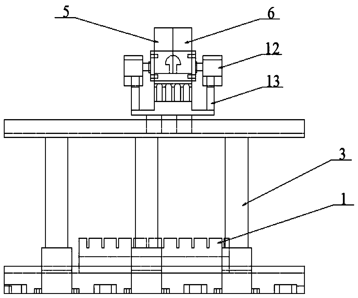 A moving beam locking device for a gantry five-axis machine